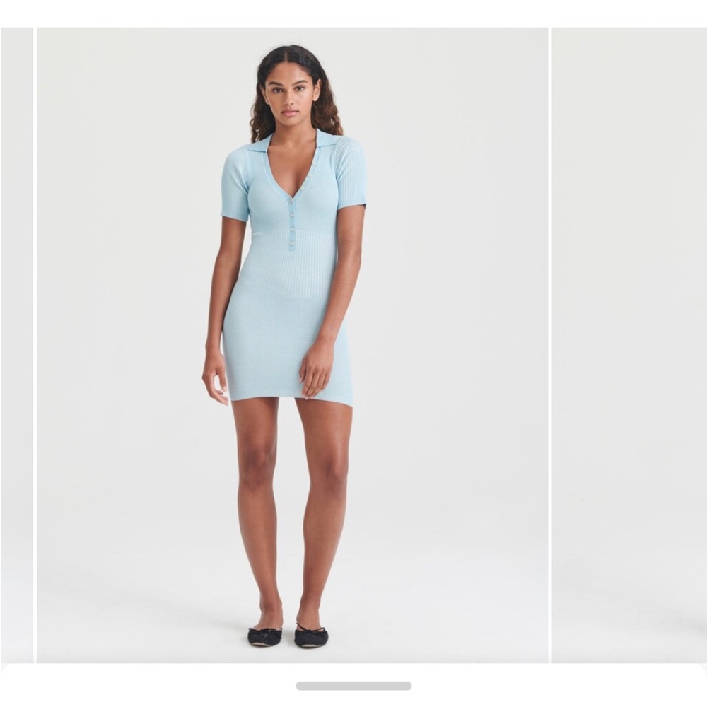 Naadam Wool Silk Plaited Polo Dress